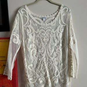 Express Ivory Lace Top